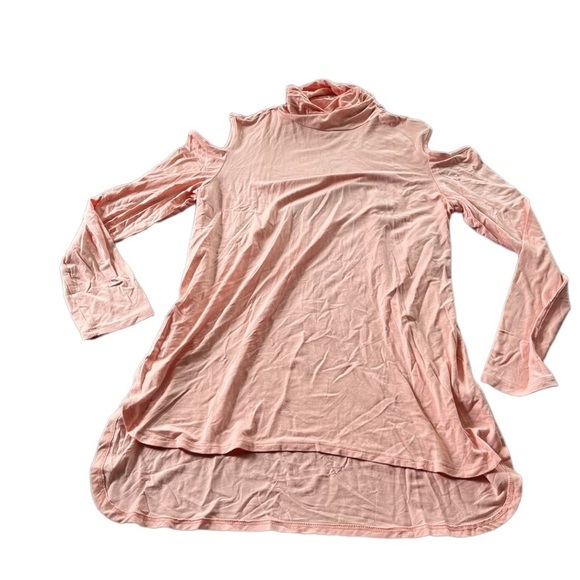 Soft Surroundings Womens Pastel Pink Cold Shoulder Turtle Neck Tunic Size Medium - Picture 1 of 8